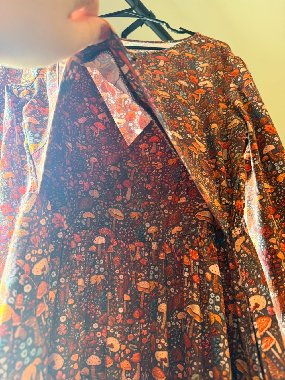 Rust Floral Maxi Dress with V-Neck - Picture 2 of 5